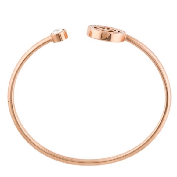 MICHAEL KORS • Rose Gold Fulton Crystal Logo Bracelet - Picture 4 of 4